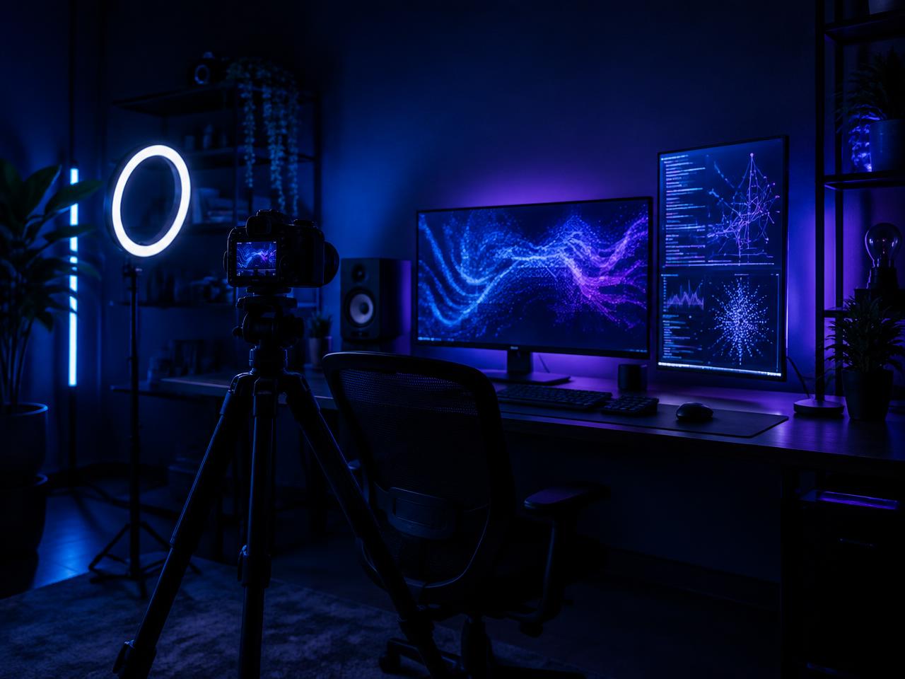 Creator studio at night